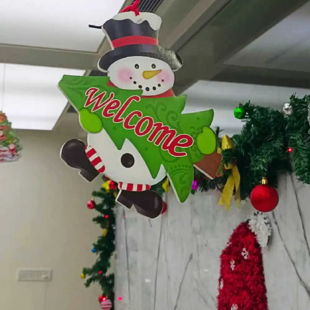 Book Christmas office theme decoration with lights